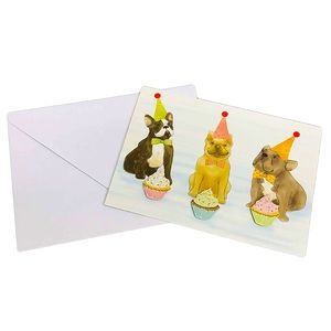 Molly & Rex Single Bulldog 3D Embellished Birthday Card Envelope + Seal (16937)